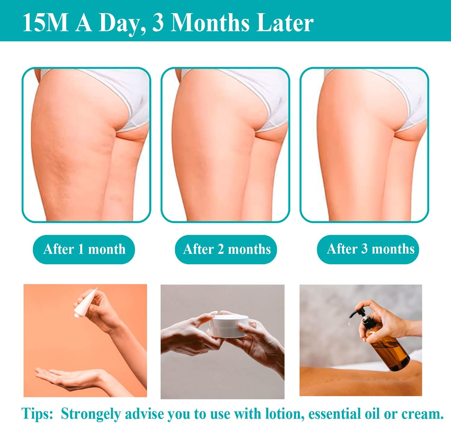Hand-Cellulite-Massagegerät PL-678, Körperformungsmaschine mit 6 körperfreundlichen, waschbaren Pads, Lymphdrainage-Massagegerät