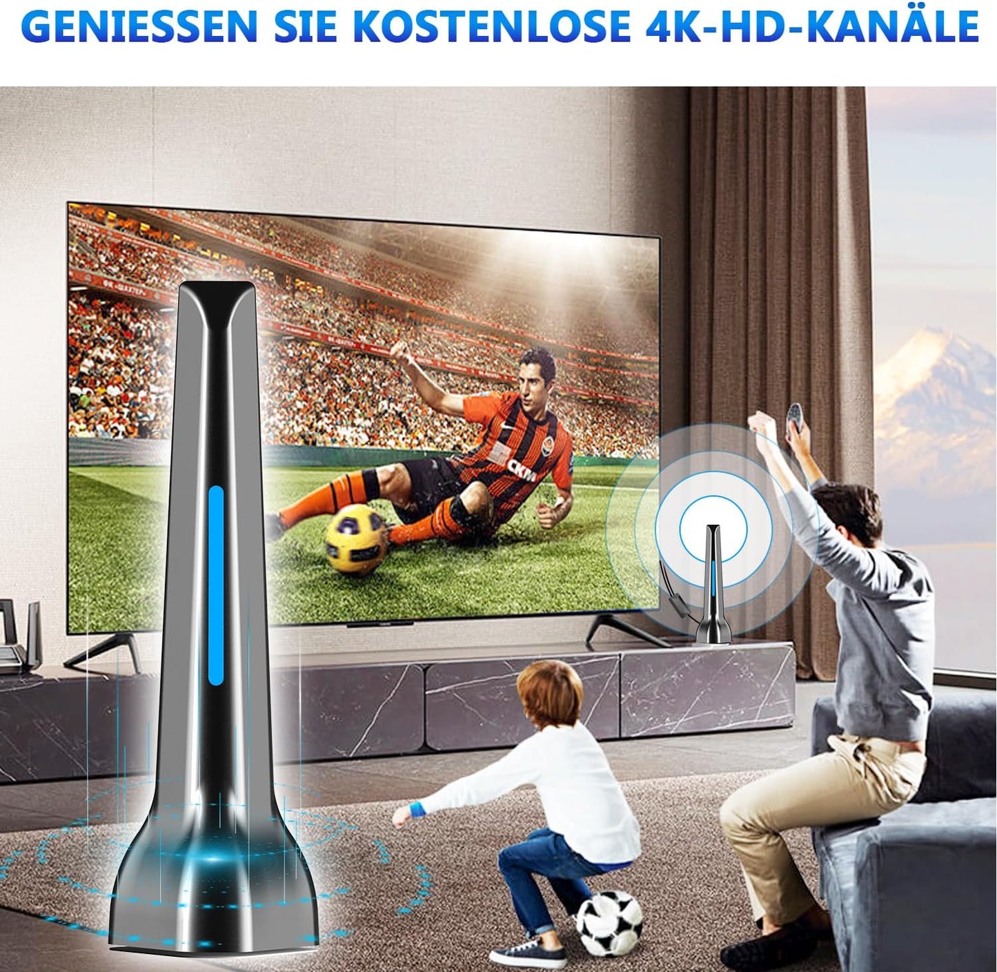 DVBT2 Antenne, zimmerantenne DVB-T & DVB-T2 Antennen mit Verstärker,