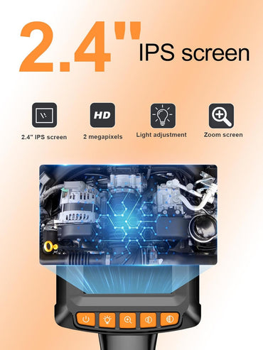Industrielle Endoskop-Inspektionskamera, 2,4 Zoll IPS-Periskop Kamera für Abwasserkanal, 5 m,