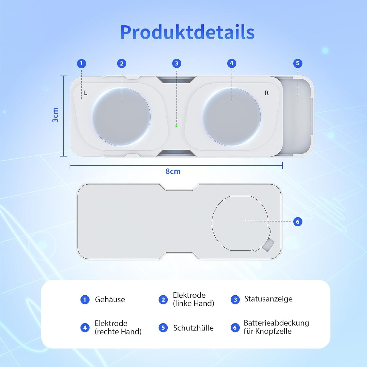 Mobiles EKG-Gerät,erkennt Vorhofflimmern,Herzfrequenzmesser, App für iOS/Android