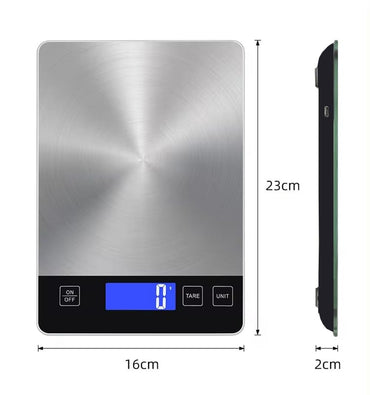 EL.M Küchenwaage, numérique 15 kg avec application et grand écran LCD, Digital Waage
