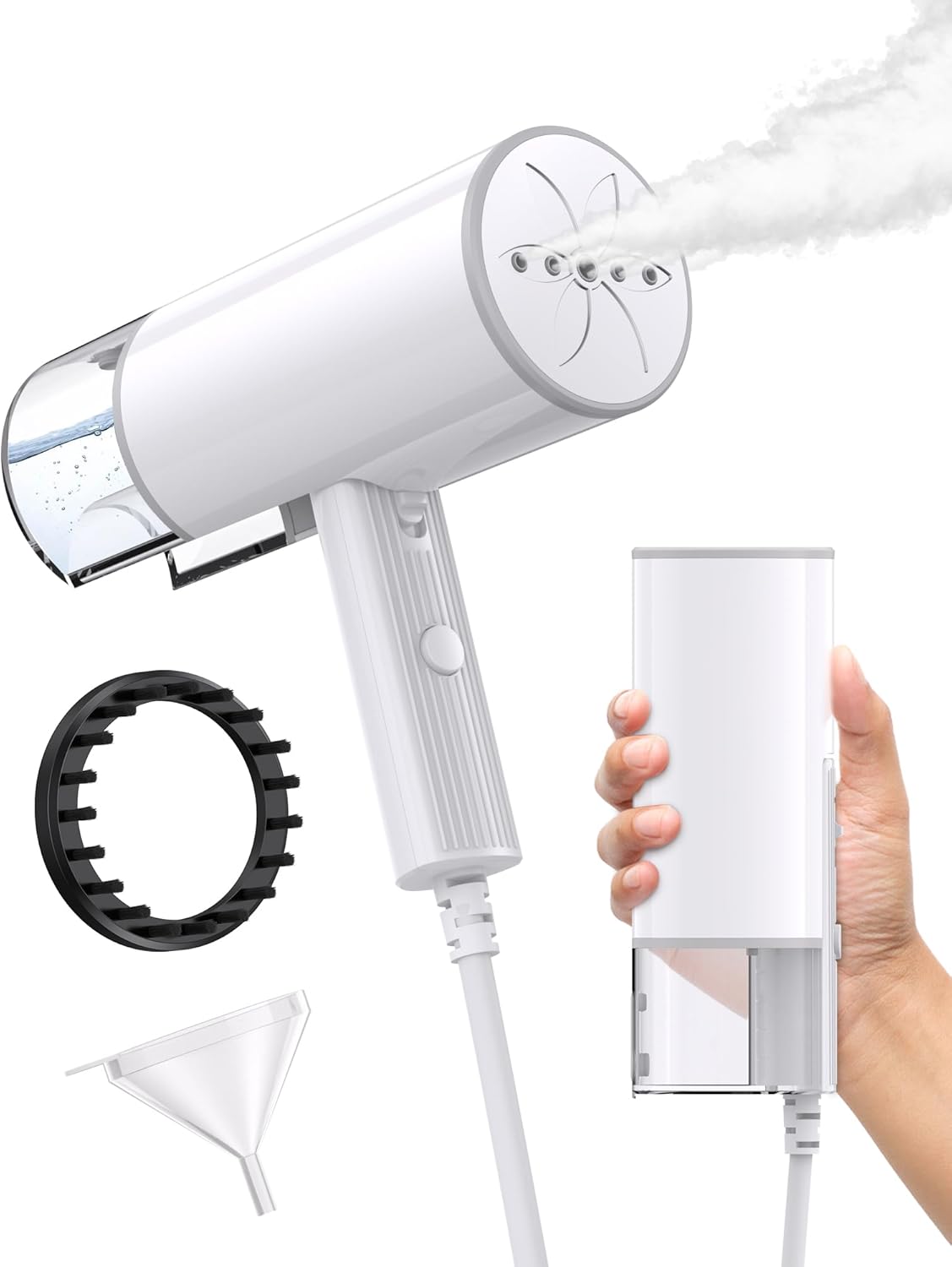 ENPULY Waschbarer Dampfreiniger, Handdampfgerät 150ML, Langlebiger Dampfwaschbezug, Feuchtwäsche für Kleidung, Aufheizen in 25 Sekunden, Dampfwäscher-Kleidung, Handreinigungsanforderungen für die Möbelreinigung