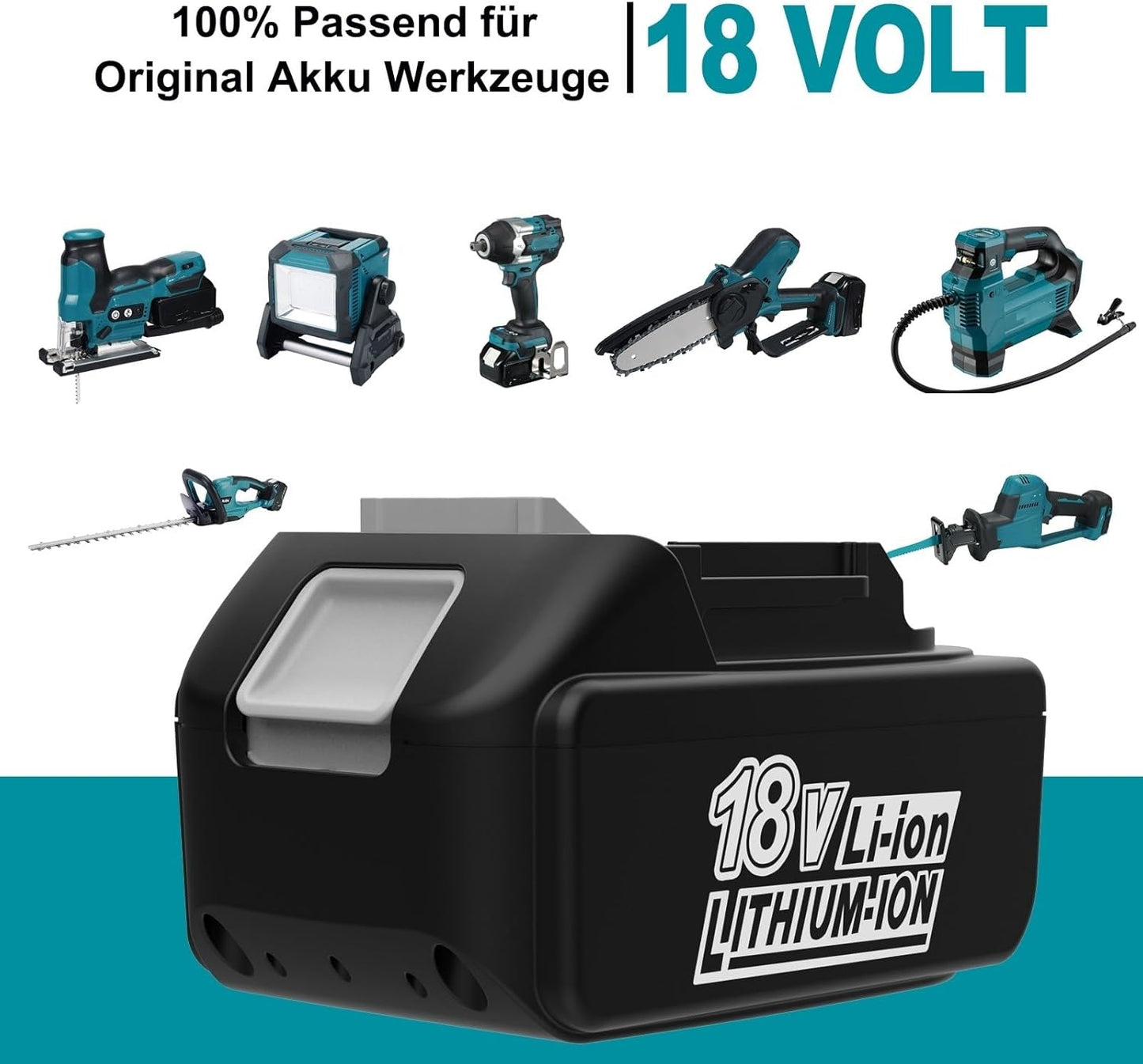 2 Stück 18V 5500mAh Ersatzakku für Makita Akku 18V BL1850...
