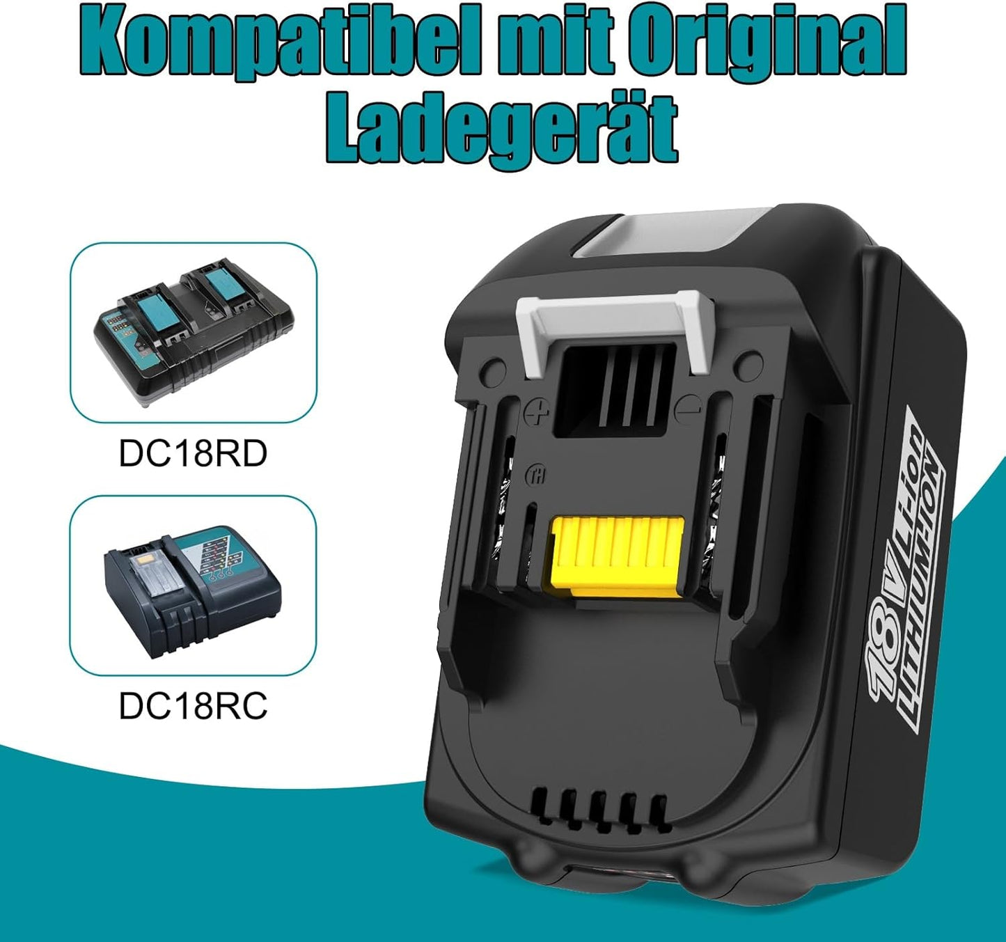 2 Stück 18V 5500mAh Ersatzakku für Makita Akku 18V BL1850...