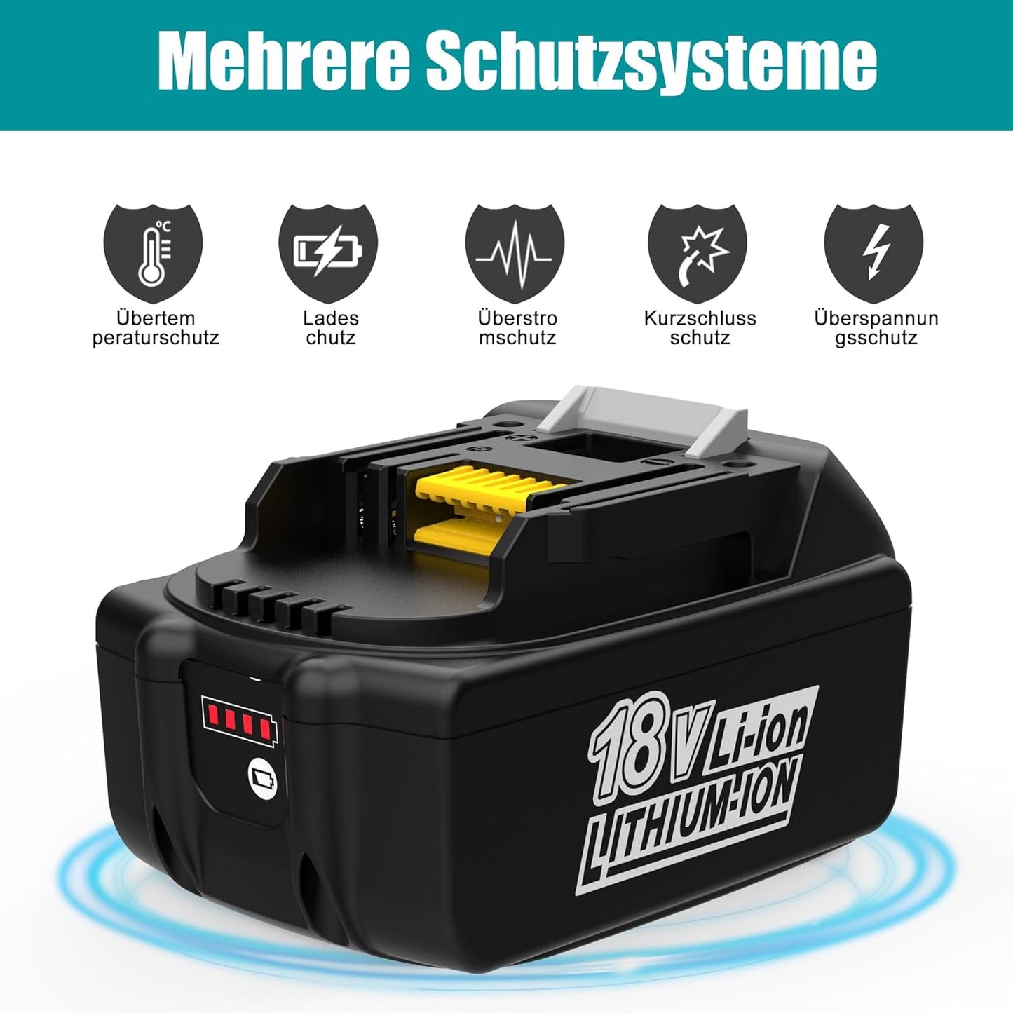 2 Stück 18V 5500mAh Ersatzakku für Makita Akku 18V BL1850...