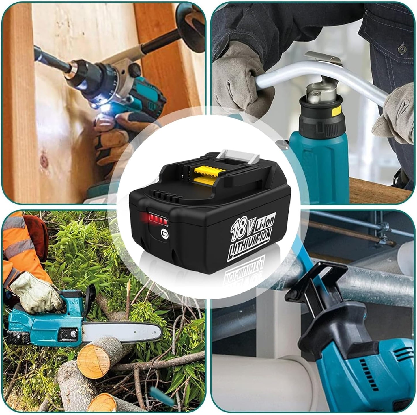 2 Stück 18V 5500mAh Ersatzakku für Makita Akku 18V BL1850...