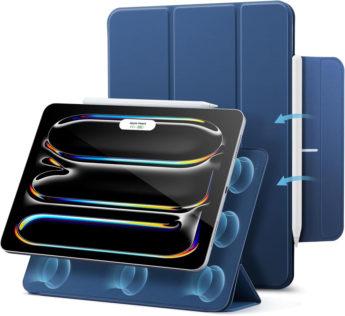 ESR für iPad Pro 13 Hülle (2024) Magnetische Befestigung Rebound Serie, Dunkelblau