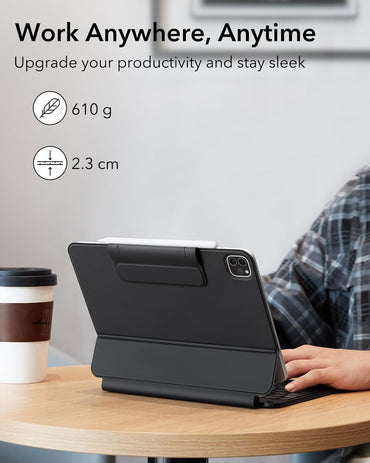 ESR Magnetische Keyboard Hülle,Tastatur für iPad Air 5/4/Pro 11 Deutsch