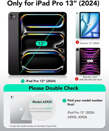 ESR für iPad Pro 13 Hülle (2024) Magnetische Befestigung Rebound Serie, Dunkelblau