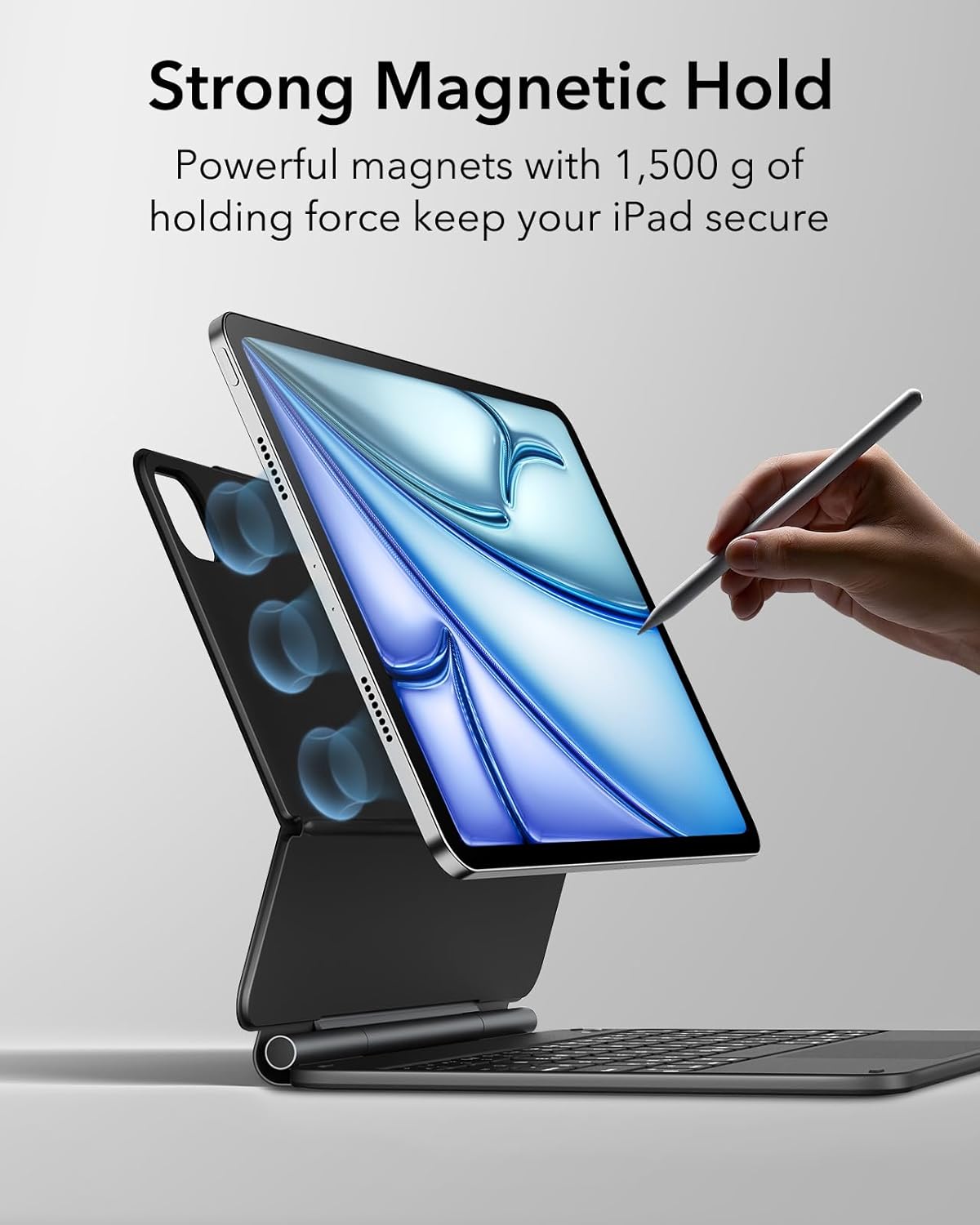 ESR Magnetic Keyboard Hülle,Tastatur für iPad Air 5/4/Pro 11 Deutsch