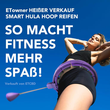 Etowner Smart Hula Hoop mit Zähler, Gewichtsreifen für Anfänger und Erwachsene,128 cm