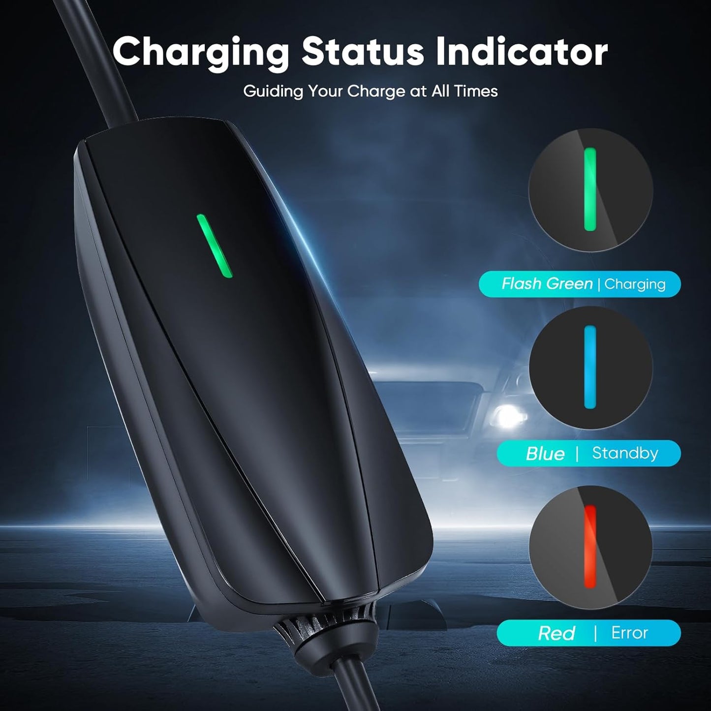 Evjuicion Ladegerät für Elektroauto, App, 6m, Schuko, 6-16AEV Ladegerät Typ 2