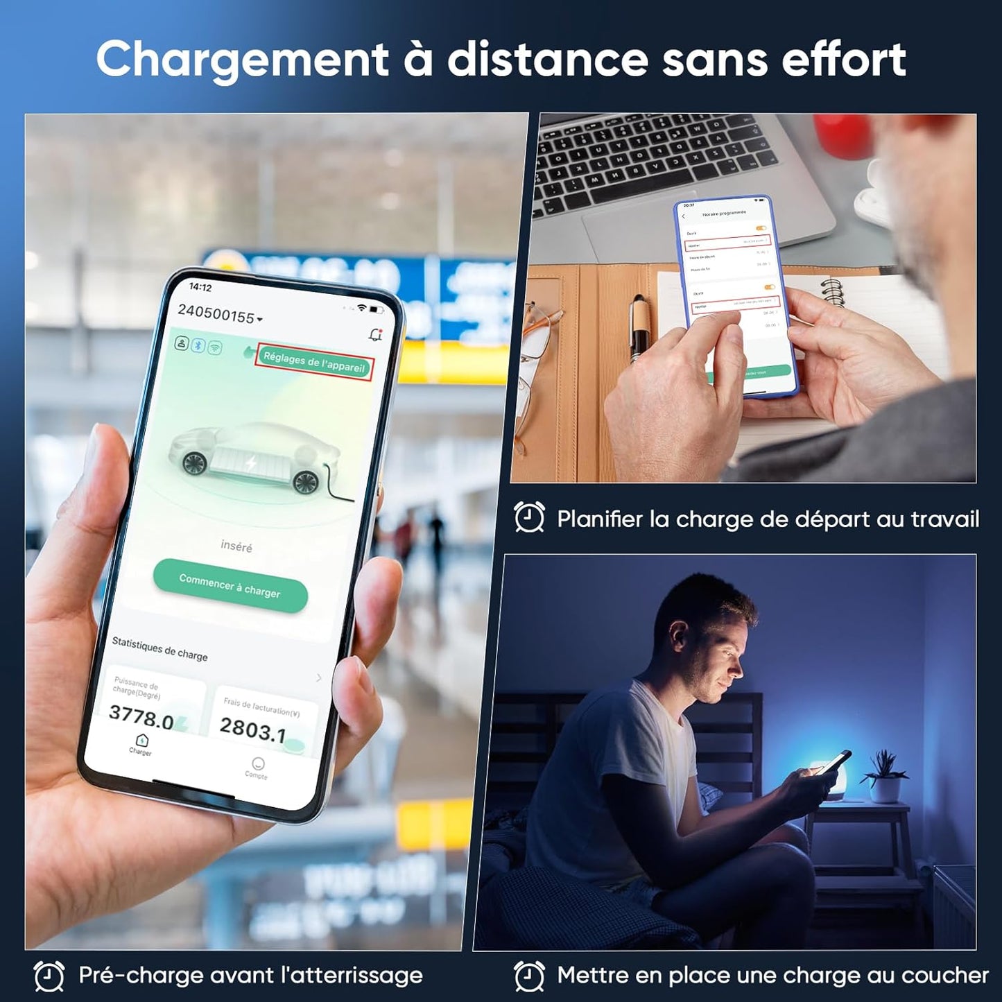 Evjuicion Ladegerät für Elektroauto, App, 6m, Schuko, 6-16AEV Ladegerät Typ 2