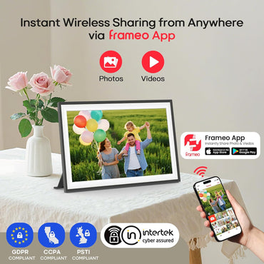 Frameo 10,1 Zoll WiFi Digitaler Bilderrahmen mit 32 GB Speicher, 1280 x 800 IPS