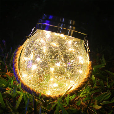 Fochea Solarlaterne für Außen, 30LED Solarleuchten Garten 2 Stück