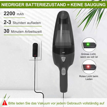 FARSAW Handstaubsauger Akku 8000Pa, Kabellöser mit 120W starkem Motor