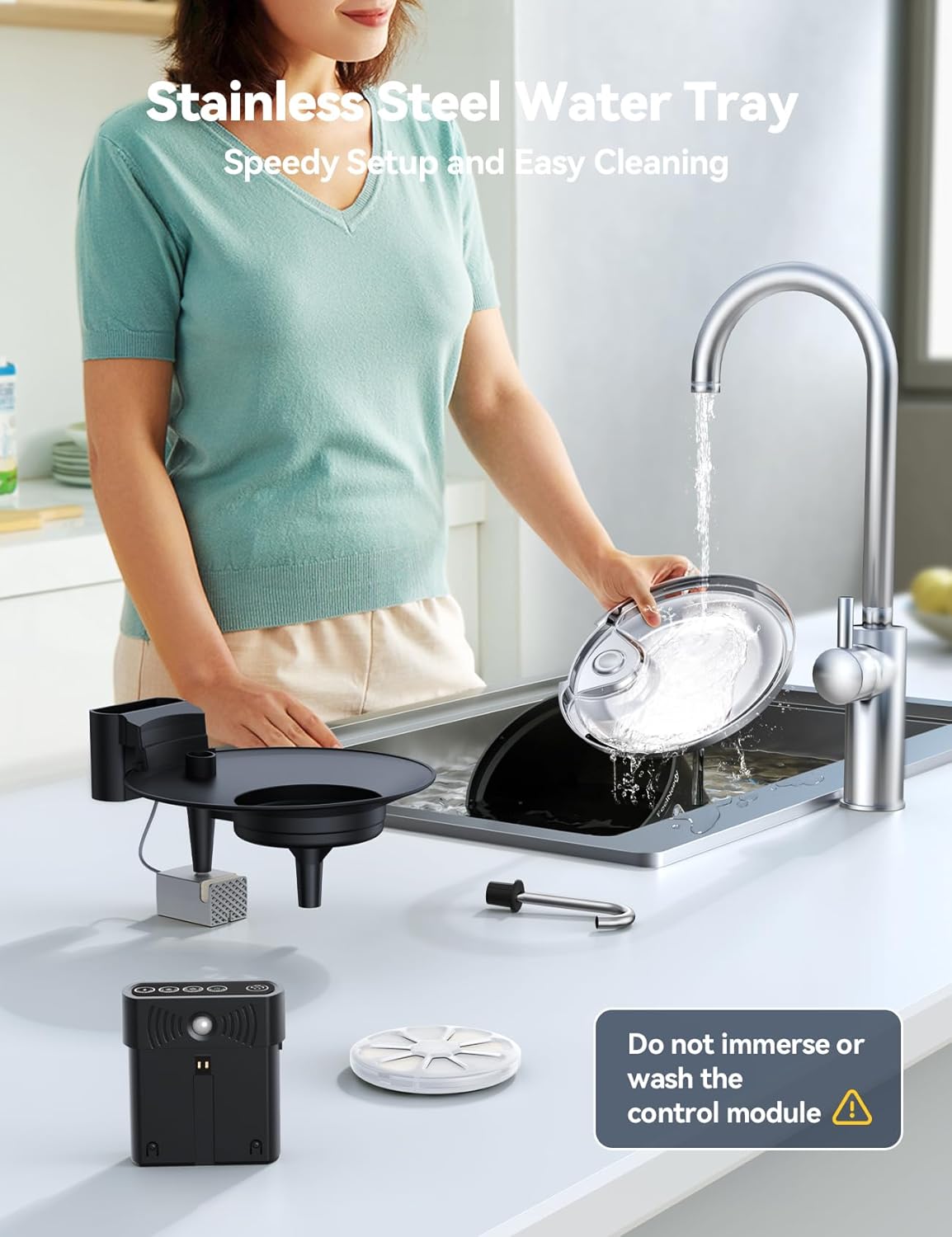 FEELNEEDY Smart Katzenbrunnen 3,5 l 4000 mAh mit 3 filter Schwarz