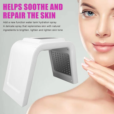 6-farbiges LED-Phototherapiegerät, Gesichtshautpflege-Lichtgerät mit Spray, Faltbares Phototherapiegerät für Schönheitssalons, 100 V-240 V