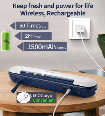 Fifilion Tragbare Vakuumiergerät für Lebensmittel 1500 mAh , 60 kpa , 90 W