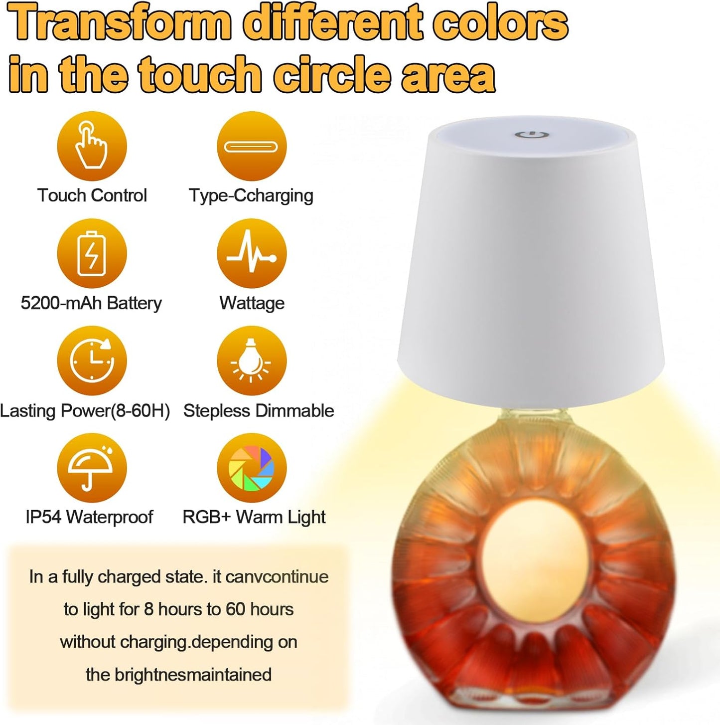 Funmo 4-in-1 LED Nachttischlampe mit Ladefunktion, 15W Touch Dimmbar mit Bluetooth Lautsprecher