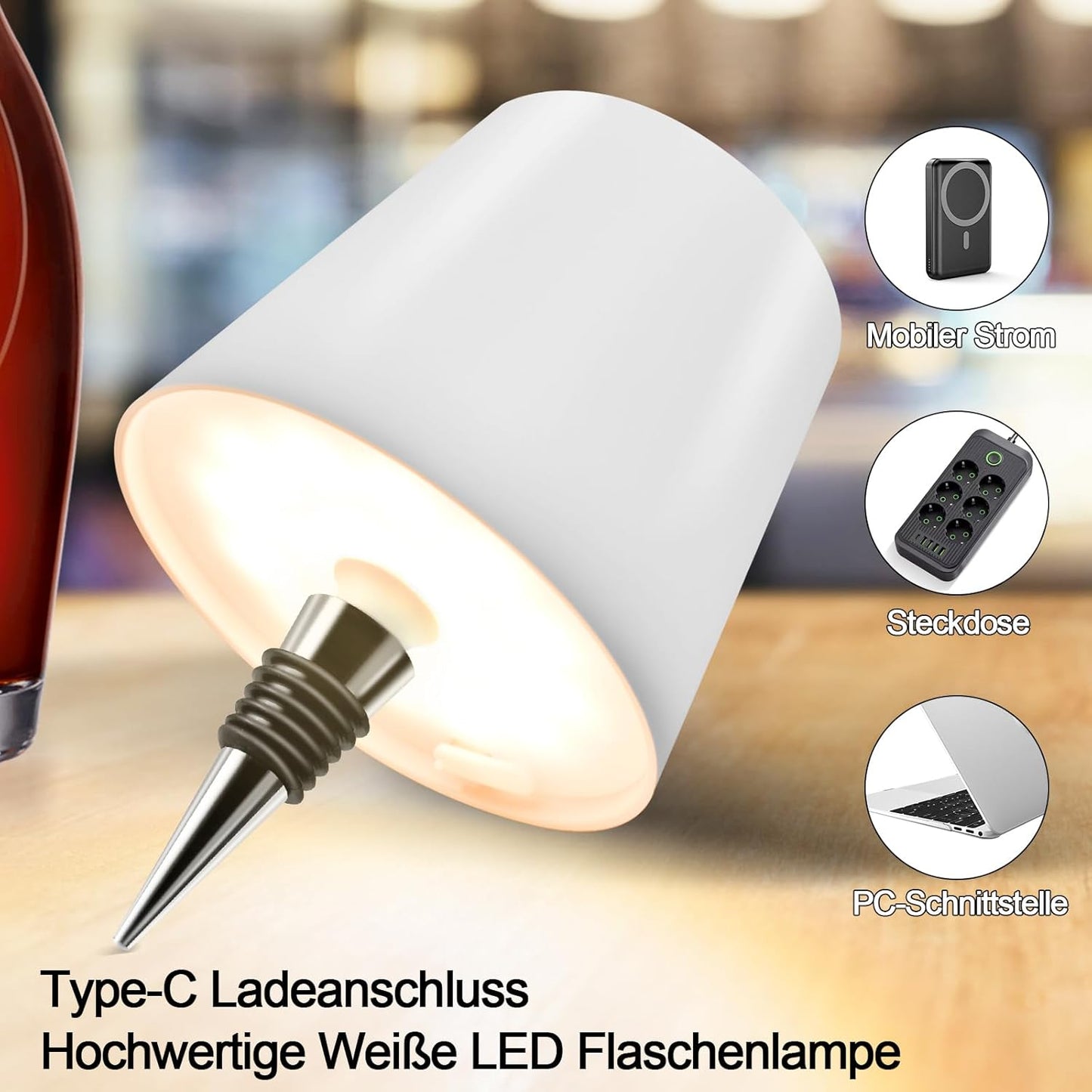 Funmo 4-in-1 LED Nachttischlampe mit Ladefunktion, 15W Touch Dimmbar mit Bluetooth Lautsprecher