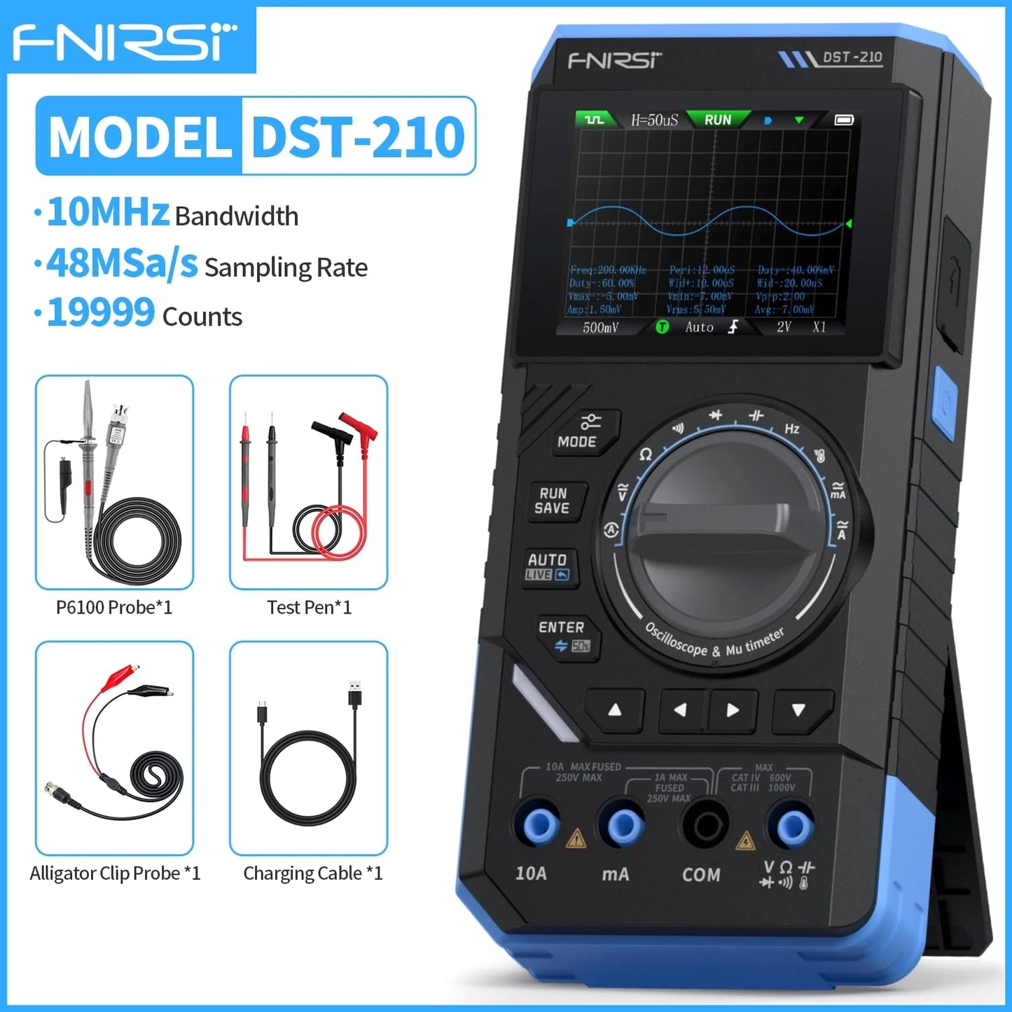FNIRSI DST-210 und DST-201 3-in-1 Digitalmultimeter-Oszilloskop