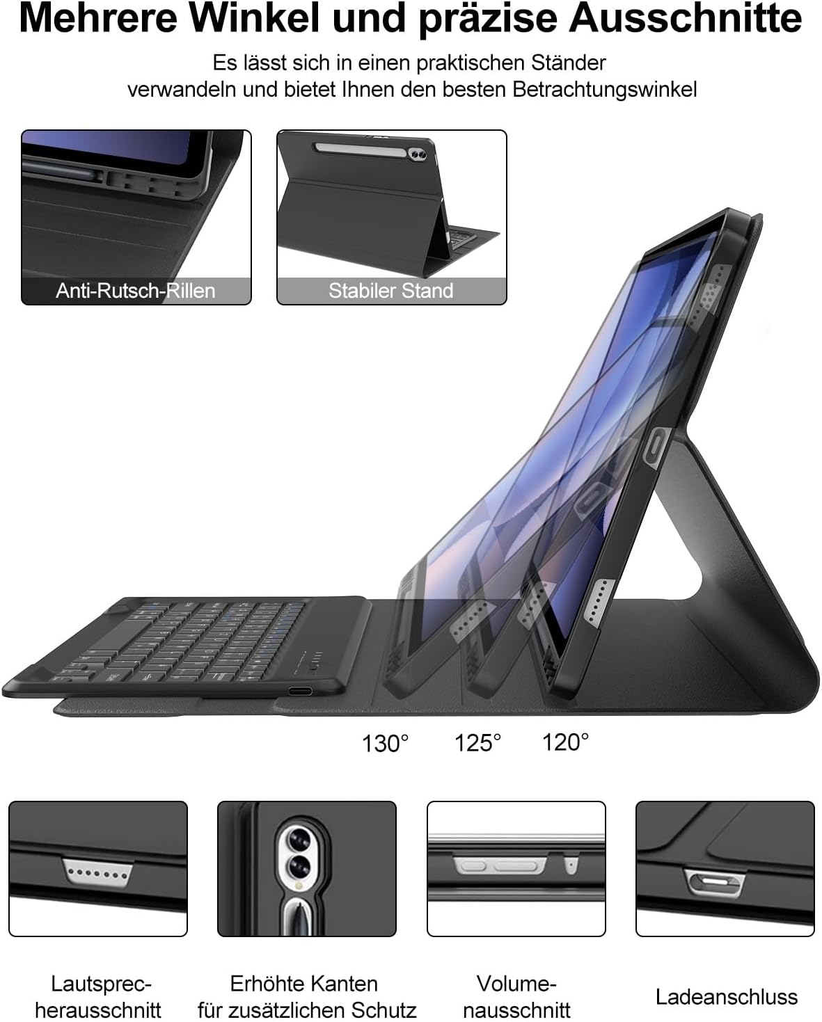 FOGARI Tastatur Hülle 14.6'', Schwarz für Samsung Galaxy Tab S10....