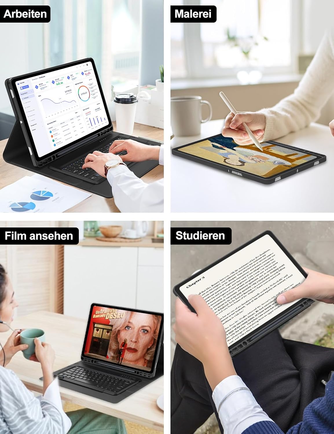 FOGARI Tastatur Hülle 14.6'', Schwarz für Samsung Galaxy Tab S10....