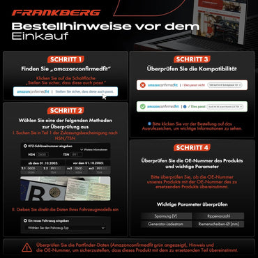 Frankberg Lichtmaschine Kompatibel mit 3er Cabriolet E46 M3 3.2L 2001-2007