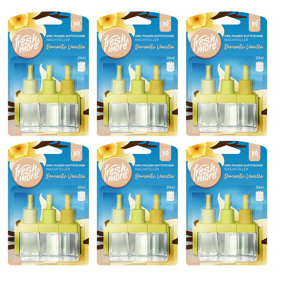 6x Fresh & More Nachfüller Für 3Volution Raumduft (6x20ml) Romantic Vanilla