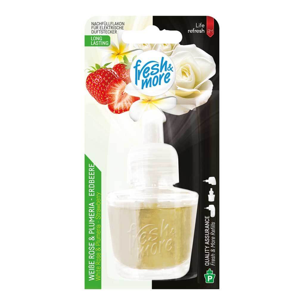 12x Fresh & More Nachfüllflakons 19ml Weibe Rose E-Duftstecker