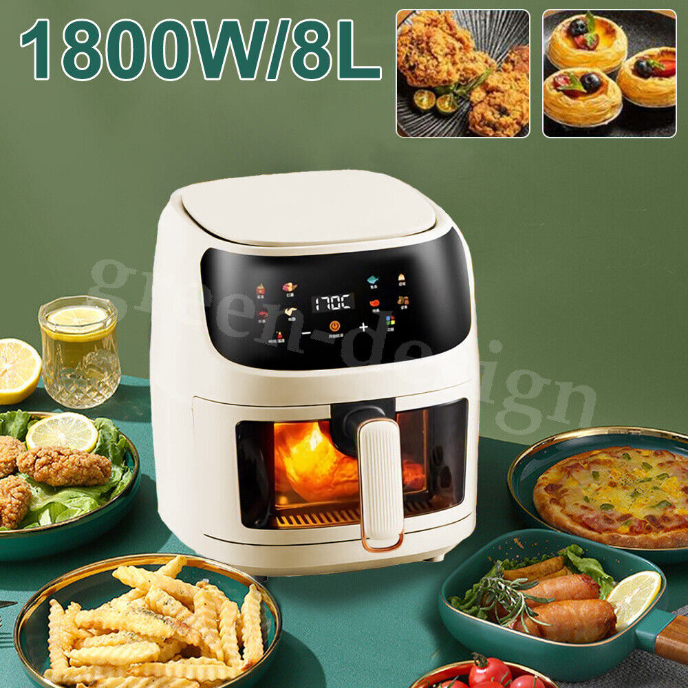 Airfryer Heißluftfritteuse 8L 1800W Friteuse Backofen Fritteuse Grill