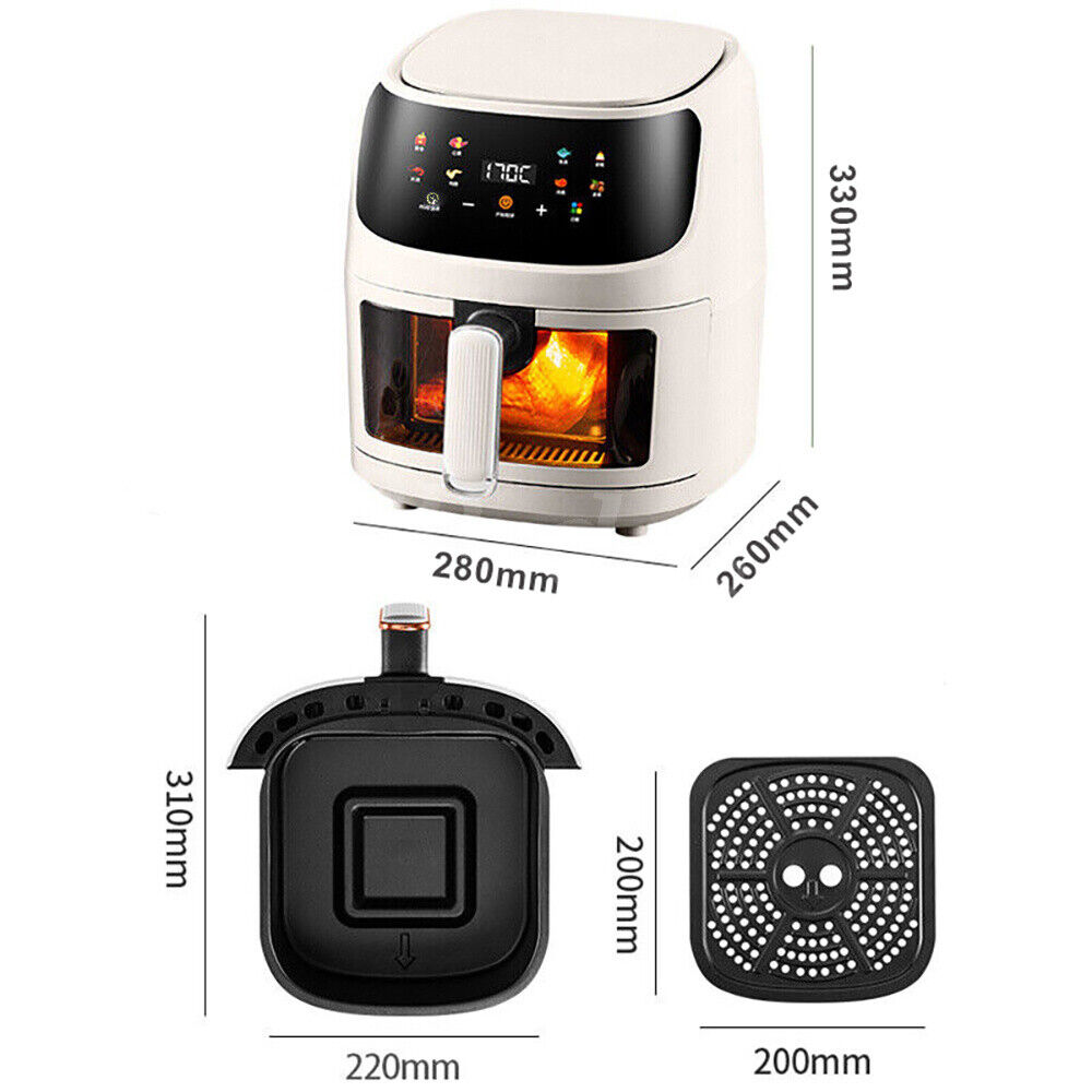 Airfryer Heißluftfritteuse 8L 1800W Friteuse Backofen Fritteuse Grill