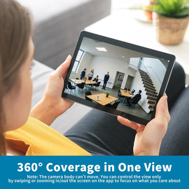 Fisheye-Überwachungskamera, 360 Panorama-Webcam, kabellose Nachtsicht, Bewegungserkennung, Zwei-Wege