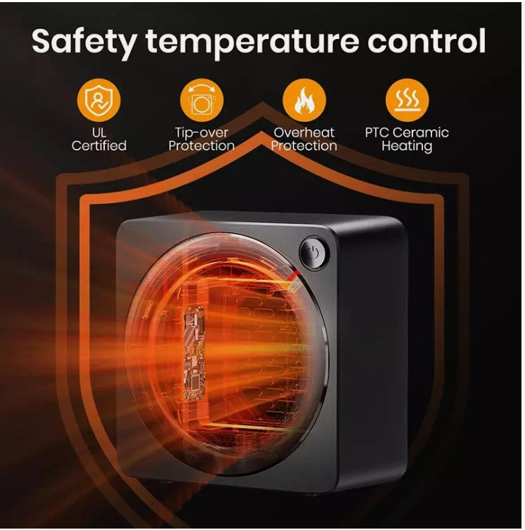 Gaiatop Mini Raumheizung, Heizlüfter, Leichte PTC Keramik Schnelle Heizung 500W