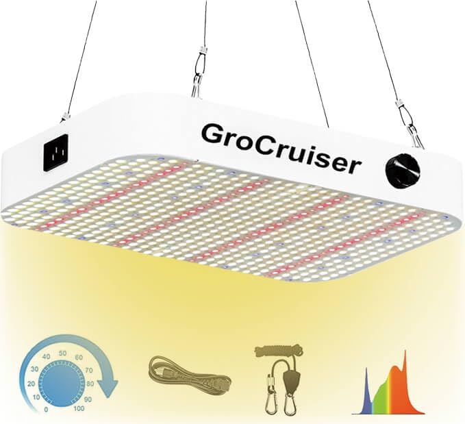 GroCruiser Pflanzenlampe 600W LED Grow Lampe mit Dimmfunktion,UV & IR Vollspektrum