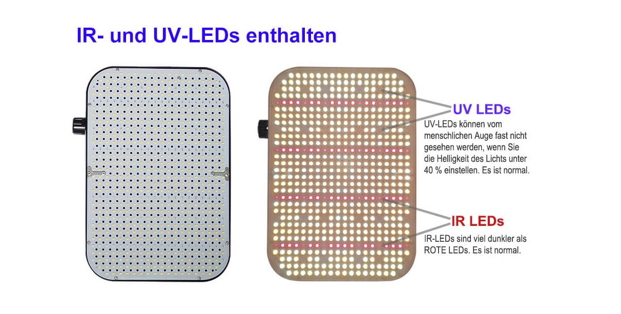 GroCruiser Pflanzenlampe 600W LED Grow Lampe mit Dimmfunktion,UV & IR Vollspektrum
