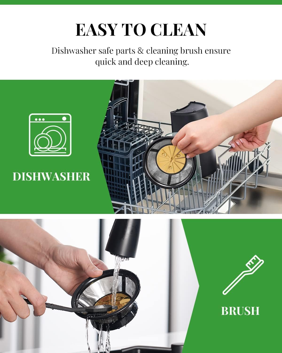 GDOR Entsafter, 600 W Entsaftermaschinen mit 65 mm Einfüllschacht für Obst und Gemüse