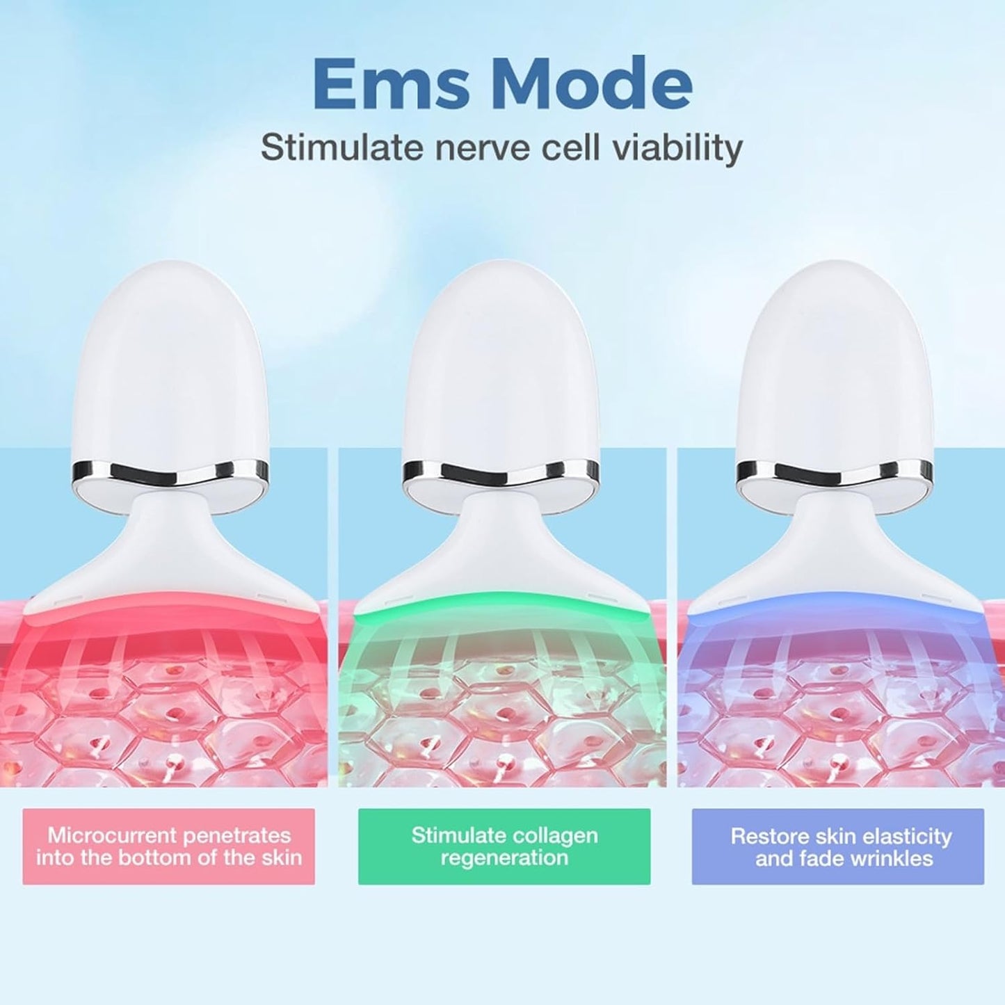 Elektrisches Gesichtsmassagegerät, Gesichtsstraffung,7-Modus,45 °C Hautstraffung,EMS-Massage,