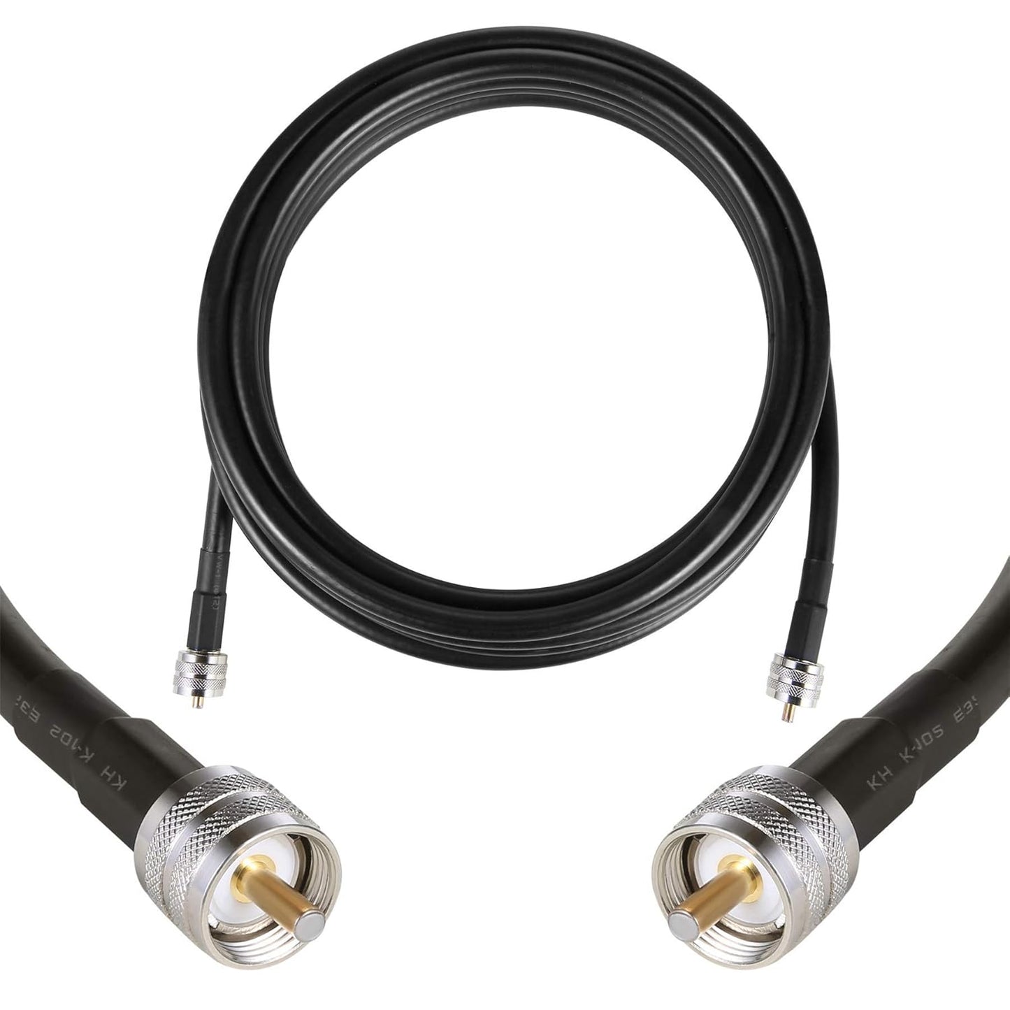 GEMEK 5m PL259 bis PL259 S-LMR400 Verlustarmes Koax Verlängerungskabel, UHF M/M Jumper pour CB-Funk, analyseur d'antenne, WiFi, SWR-Meter, Amateurfunk, Kurzwellenfunk - HF, VHF, UHF (50 Ohm)