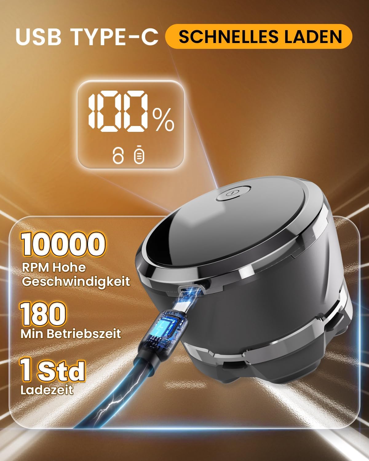Glatzen Rasierer Herren 2025 Verbessert IPX8 Wasserdicht 6D Flexibler Magnetische Schwebender Kopf