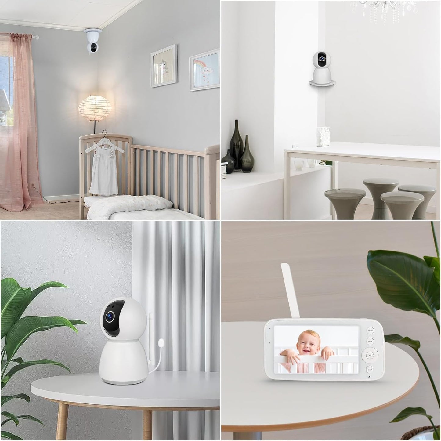 Gleeso Babyphone, 5 Zoll HD 1280 x 720 IPS-Display, Video-Babyphone mit Kamera und Audio