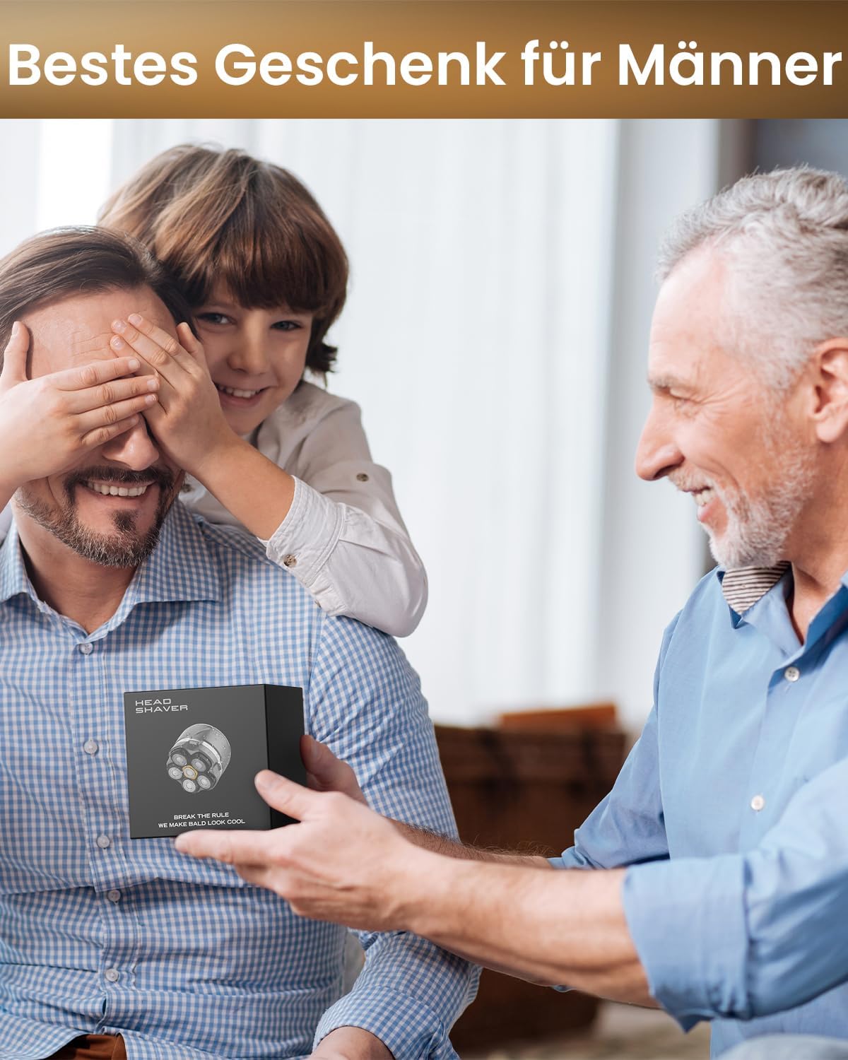 Glatzen Rasierer Herren 2025 Verbessert IPX8 Wasserdicht 6D Flexibler Magnetische Schwebender Kopf