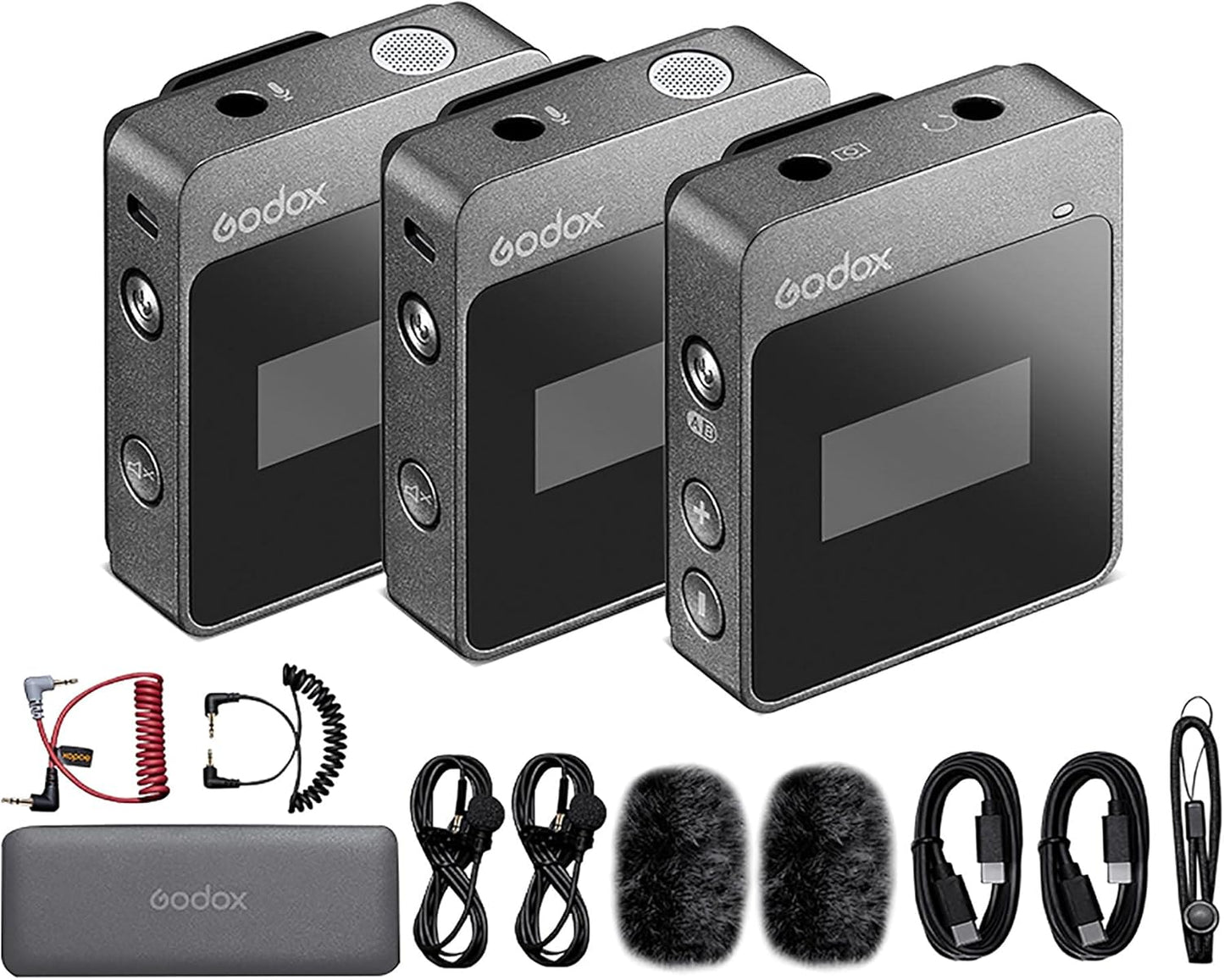 GODOX MoveLink M2 2,4 GHz kabelloses Lavalier-Mikrofon für DSLR-Kameras, Camcorder, Smartphones, Tablets