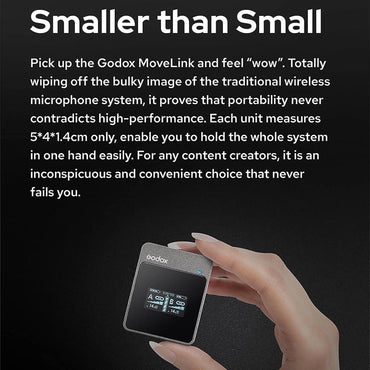 GODOX MoveLink M2 2,4 GHz kabelloses Lavalier-Mikrofon für DSLR-Kameras, Camcorder, Smartphones, Tablets