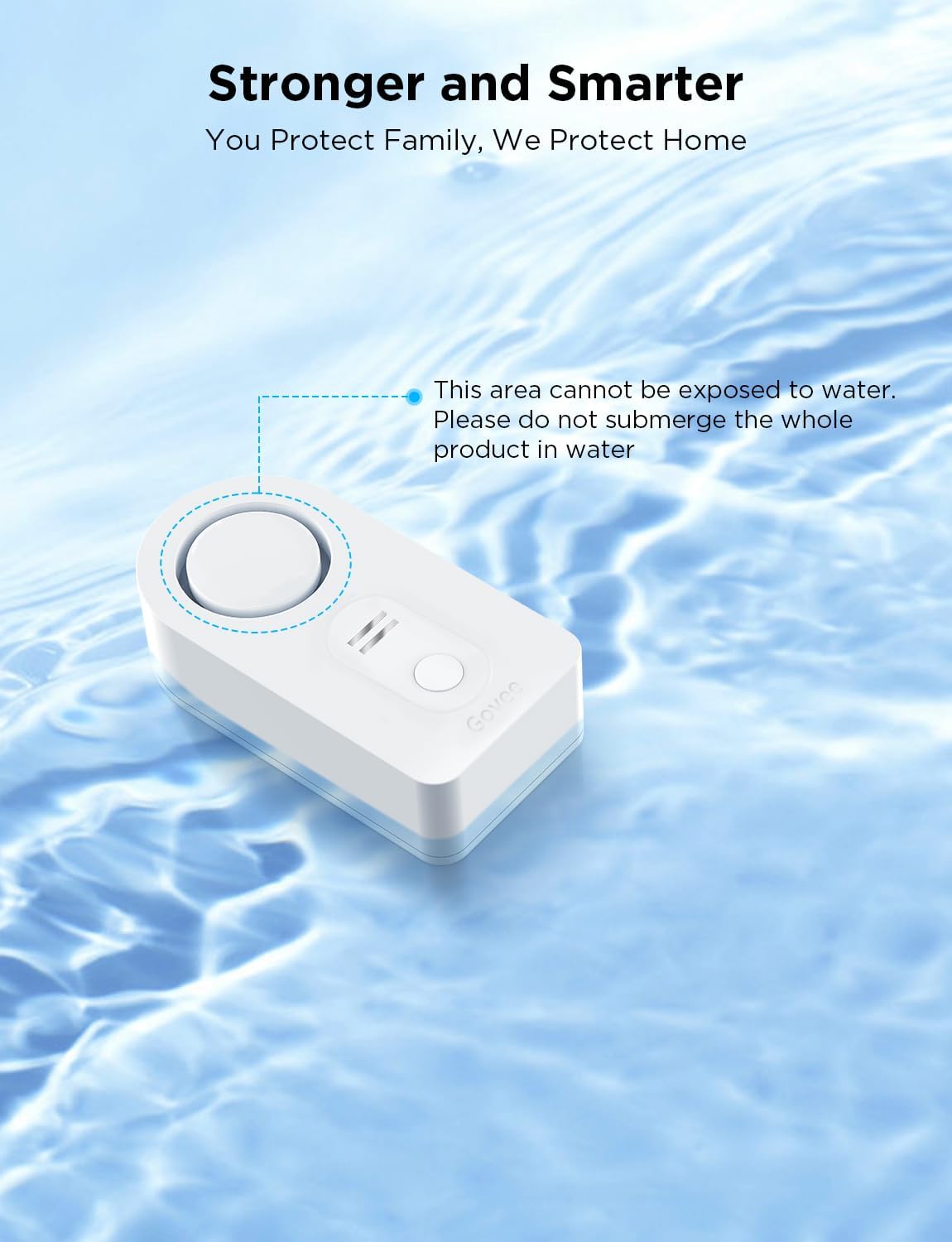 Govee WLAN Wassersensor Smart App, Kabelloser und 100 dB einstellbarer Alarm mit E-Mail/App-Support, Fernüberwachung für den Keller im Haus (3er Pack)