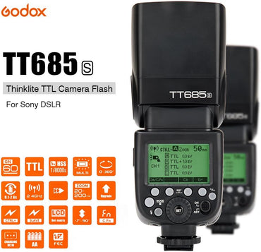 Godox TT685S HSS 1/8000s GN60 TTL Flash Speedlite mit x1t-s 2.4 G TTL Wireless Flash Trigger, Blitz-Diffusor Softbox und Blitz Farbe Filter für Sony DSLR Kameras mit Mi Schuh