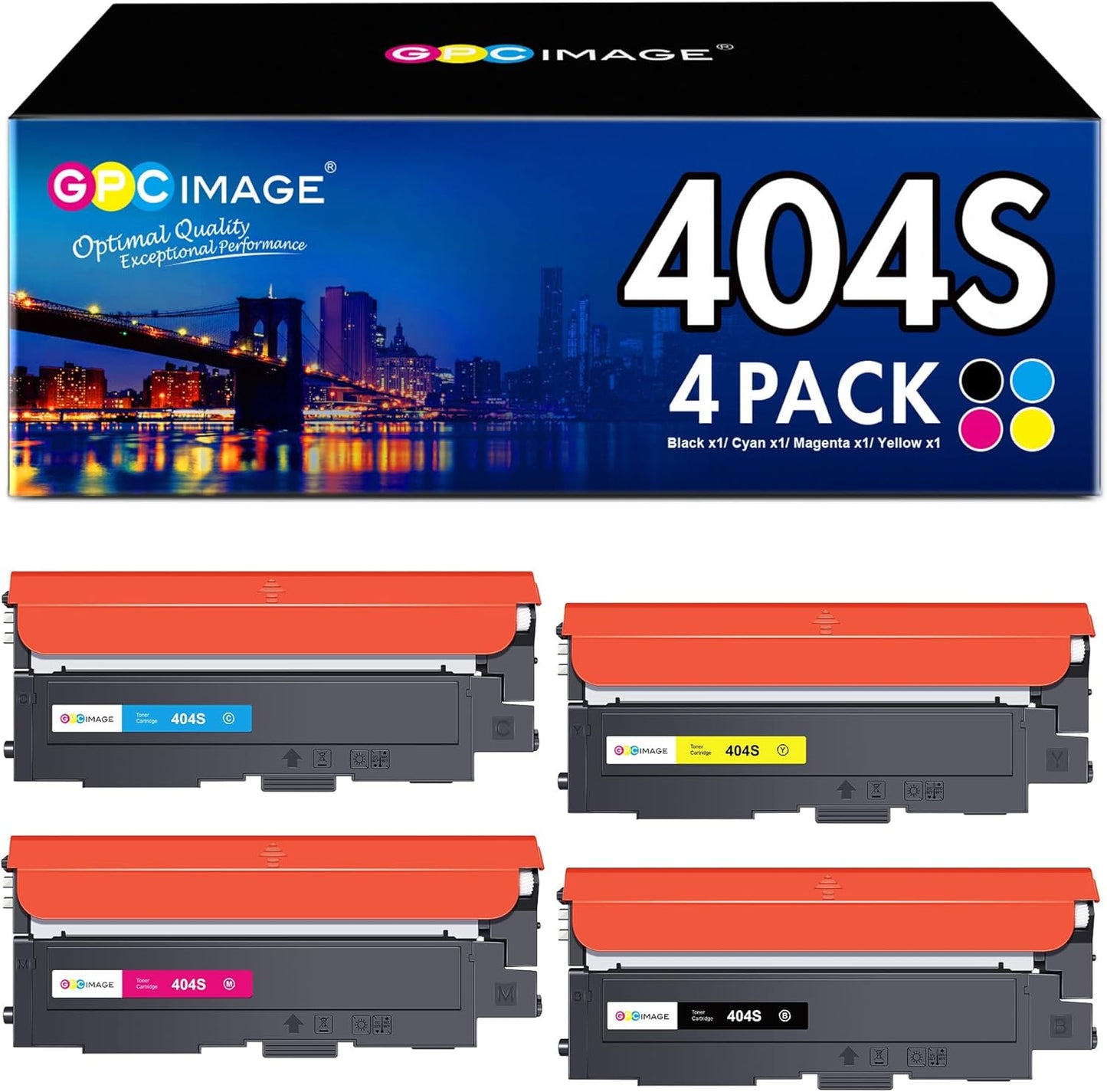 GPC IMAGE CLT-P404C Tonerkartusche Kompatibel für Samsung (4er-Pack, Schwarz Cyan Gelb Magenta)
