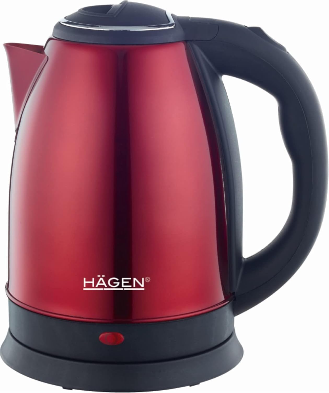 Hagen Wasserkocher -1.8L, 1500W Edelstahl Elektrischer Kabelloser HA5525 Rot