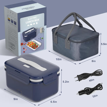 Herrfilk 100W Elektrische Lunchbox 3-in-1 12/24/220V Thermo Lunch Dunkelblau